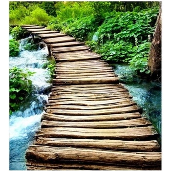 DIMEX ART s. r. o Флизелинов фототапет дървен пешеходен мост 225 x 250 см