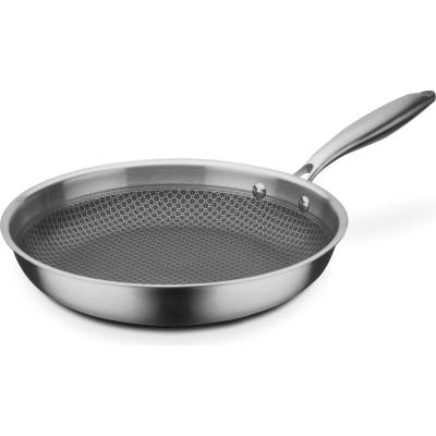 Gsw Novinka: Nerezová pánev GSW na indukci, třívrstvá, gastronomická, Ø 28 cm, stříbrná, Inoxxa Černá