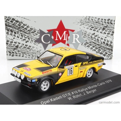 Cmr Opel Kadett C Gt/e night Version N 16 4th Rally Montecarlo 1976 Walter Rohrl Jochen Berger Žlutá Černá 1:43