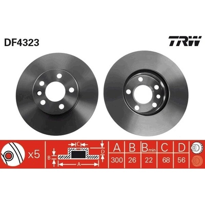 Brzdový kotúč TRW DF4323
