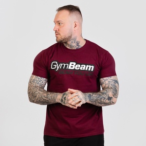 GymBeam Тениска Beam Burgundy XXXL