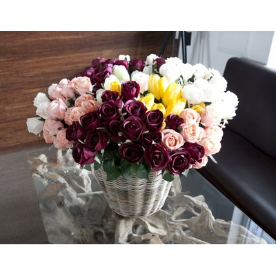 Umělá květina tulipán žlutý 67cm