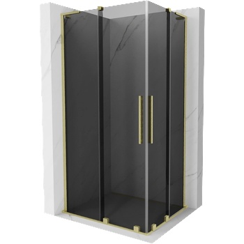 Mexen Velar L Duo Плъзгаща се душ кабина 100 x 90 см, графит, злато с четка - 871-100-090-02-43-55 (871-100-090-02-43-55)