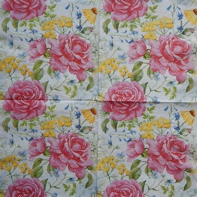 Maki obrúsky Růže a luční kvítí 33x33cm