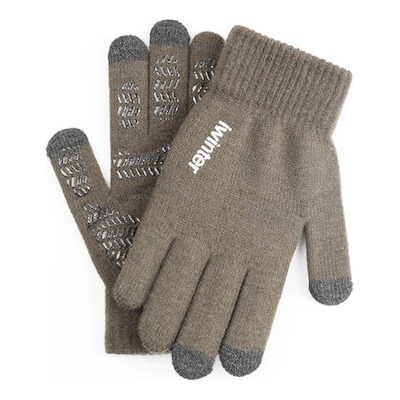 Зимни ръкавици за тъч екрани S/M размер - iWinter Gloves Touch Unisex Size S/M (светлокафяв)