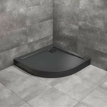 Radaway Doros A Compact Stone полукръгла душ корита 90x90 см черен акрил (SDRA9090-05-54S)