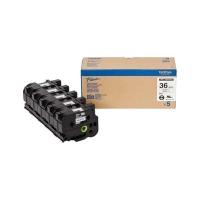 Brother originální páska do tiskárny štítků, Brother, HGE-261, černý tisk/bílý podklad, 8m HGE261V5