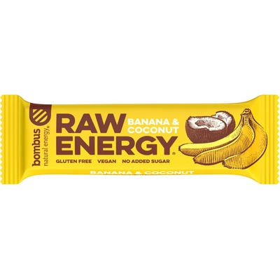 Bombus Energy tyčinka banán a kokos Raw 50 g