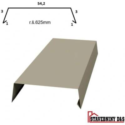atika rš: 625 mm délka 2m (plech na zeď)