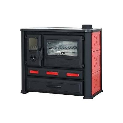 TIM SISTEM ALMA MONS sporák na tuhá paliva - červený/pravý