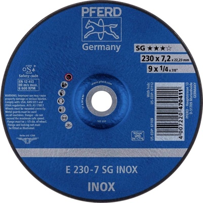 Pferd E 230-7 SG Brúsny kotúč lomený 230 x 22.23 mm 62223632 10 ks
