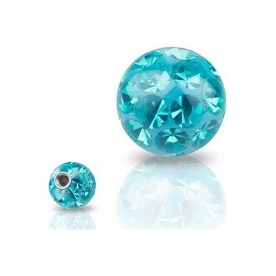 Šperky4U náhradní kulička s krystaly Swarovski závit tmavě tyrkysová ND01023-08-DQ