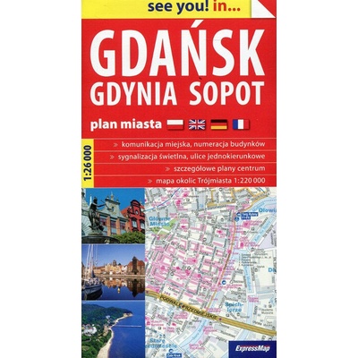 Gdynia, Sopot, Gdańsk 1:26t plán měst ExpressMap