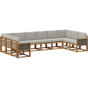 vidaXL Комплект дивани за открито 10 бр. 10-местни (3385567)