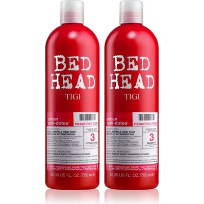 TIGI Bed Head TIGI Bed Head Urban Antidotes Resurrection kondicionér pre slabé, namáhané vlasy 750 ml + TIGI Bed Head Urban Antidotes Resurrection šampón pre oslabené a poškodené vlasy 750 ml kozmetic