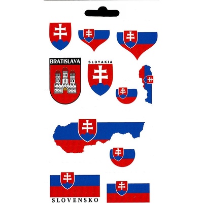 Balení samolepek se slovenskými motivy 18 x 9,7 cm - barevné