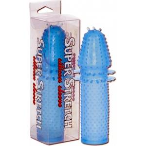  Пенис ръкав, интензивно стимулиращ, 14, 5см. - Super Stretch Blue (SEVCR00362)