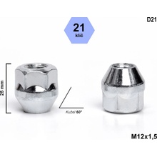 Kolová matice M12x1,5 kužel, otevřená, klíč 21, D21, výška 25 mm