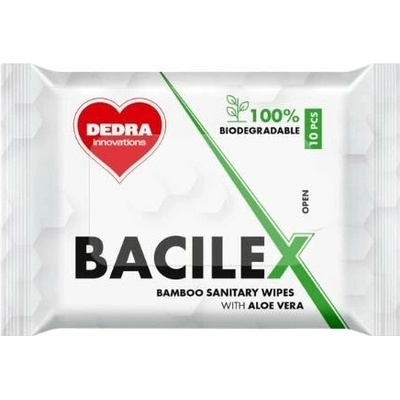 Dedra Hygienické vlhčené ubrousky z bambusu s Aloe Vera BACILEX 10 ks