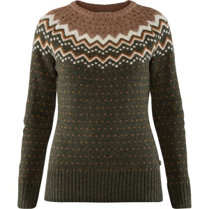 Fjällräven Дамски вълнен пуловер Fjällräven Women's Övik Knit Sweater Wool jumper - Deep Forest (105-0652-0715)