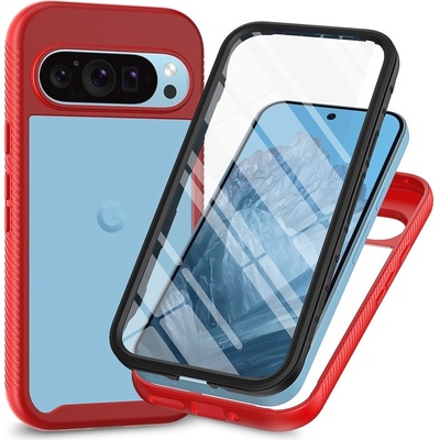 Impact gelový obal s rámečkem pro ochranou displeje na Google Pixel 10 Pro/Pixel 10 červený