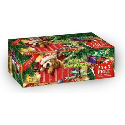 Liran Vánoční čaj MAGIC CHRISTMAS zelený čaj s příchutí pomeranče a skořice 25 5 x 2 g