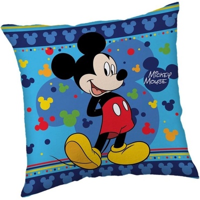 Jerry Fabrics Mikroplyšový vankúš Mickey Blue Polyester 40x40