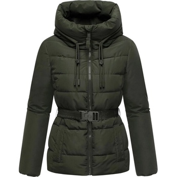 Marikoo Дамско зимно яке HIMEE 16 с висок яка и колан, тъмнозелено (M-104-830.HIMEE16.418_dark_olive)
