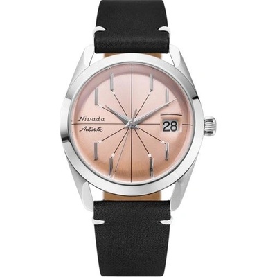 Nivada Grenchen Antarctic Salmon Spider - Black leather White Stitching