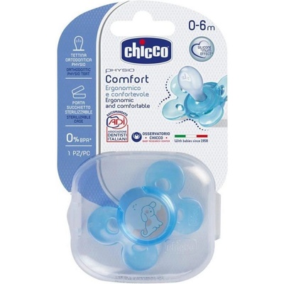 Chicco Силиконова залъгалка Chicco - Physio Comfort Night, 0-6 месеца, Асортимент (N0326)