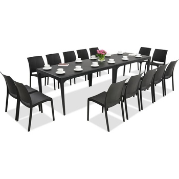 BICA Елегантен комплект за хранене Oslo/Volga 14 антрацит Bica (BC435ANTx2-14xBC300ANT)