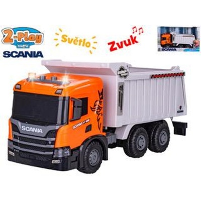 Mikro trading 2-Play Traffic - Auto sklápěčka Scania na setrvačník - 48 cm - se světlem a zvukem