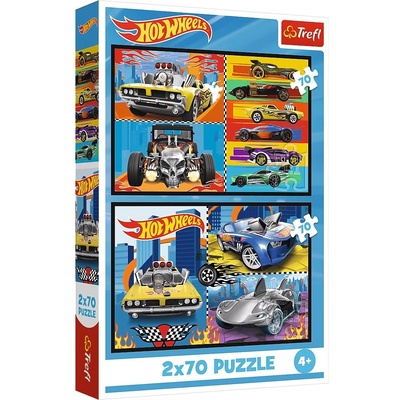Trefl Детски пъзел Trefl от 2 x 70 части - Hot Wheels (34442)