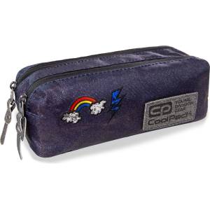 COOLPACK Ученически несесер с два ципа CoolPack Edge Sparkling Badges Jeans