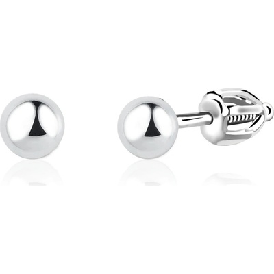 Duppi dievčenské náušnice guličky DU 32478 z bieleho zlata zapínanie balónik