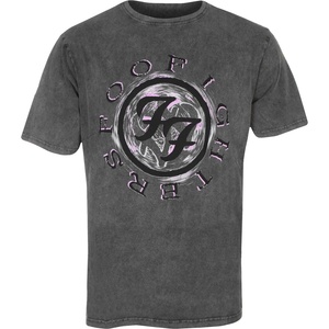 ROCK OFF мъжка тениска Foo Fighters - Wheel Logo Shadow Stone Wash - ROCK OFF - FOOSTNW67MC