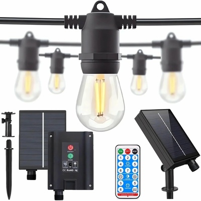LedLight 3393 Solárna dekoratívna girlanda 15 žiaroviek, 15 m, teplá biela