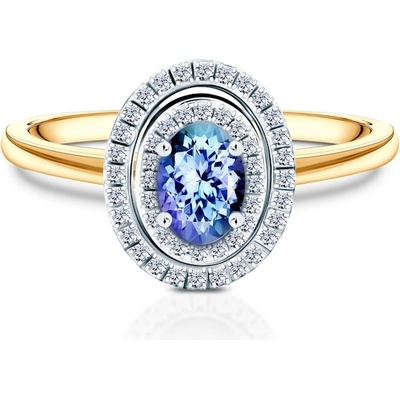 SAVICKI Годежен пръстен Savicki: двуцветно злато, танзанит, диаманти