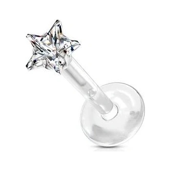 Šperky4U BioFlex piercing do brady hvězdička LB0030C-1206