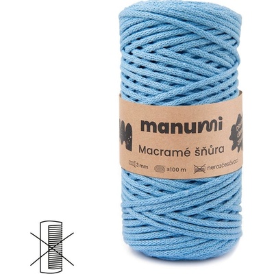 Manumi Macramé šňůra 3mm světle modrá - 1 ks