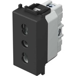 TEM Контакт италиански стандарт 2P+E 16A 1M, цвят Черен мат, Modul - VM30SB (VM30SB)