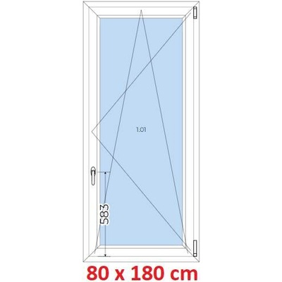 Soft Plastové okno 800 x 1800 mm, otevíravé a sklopné, Winchester/Bílá