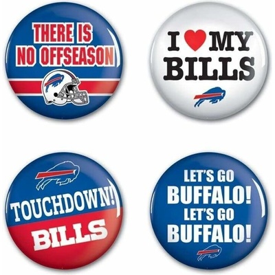 Wincraft sada placek Buffalo Bills NFL button 4 ks