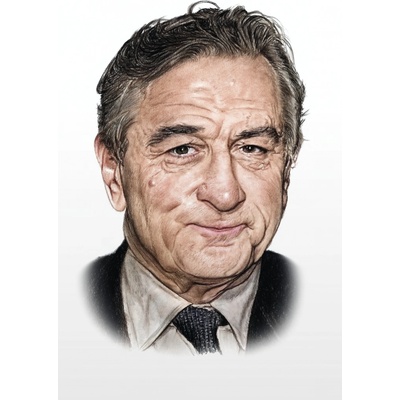 Robert De Niro - reprodukce kresby, kolorovaná