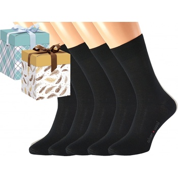 Dárkové balení 5 párů vlněných ponožek DAVID Černé Mint kostkovaná