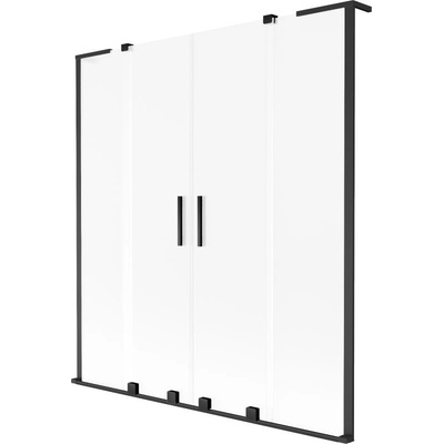 Mexen Velar L Duo двукрилен плъзгащ се вана екран 160 x 150 см, матов, черен - 896-160-003-32-70 (896-160-003-32-70)