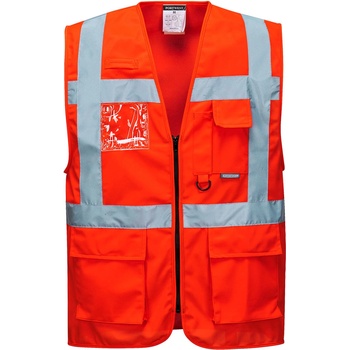 Portwest hi-vis berlin s476 / Светлоотразителна жилетка - hv червена l (s476rerl)