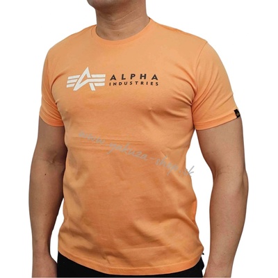 Alpha Industries Label T tričko pánske tangerine oranžové