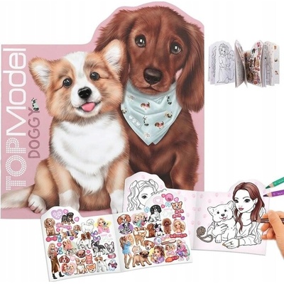 Top Model 12714 Omalovánka so samolepkami DOGGY psíky