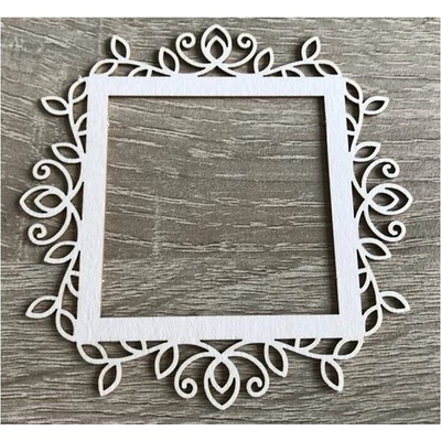 ARTMiE® Drevený ozdobný výrez rám – ornament – 1 ks